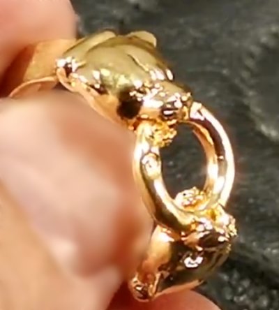 画像4: 10k Gold 1/9 Panther Triangle Wire Bangle Ring