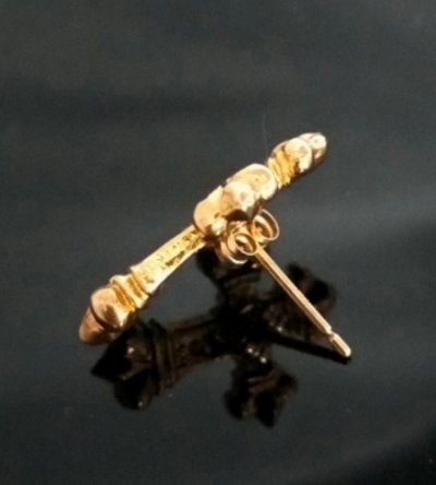 画像6: 10k Gold 1/128 4Heart Long Crown Cross Pierce