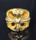 10k Gold Large Cross Oval Roll Ring