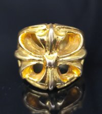 10k Gold Large Cross Oval Roll Ring