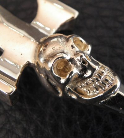 画像14: 18k Gold Single Skull Dagger Square Bottom Pendant