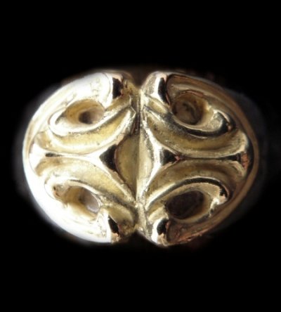 画像1: 18k Gold Sculpted Oval On Ring