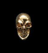 18k Gold Single Skull Beads