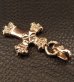 画像3: Gold One Eighth Long 4 Heart Crown Cross With H.W.O Pendant