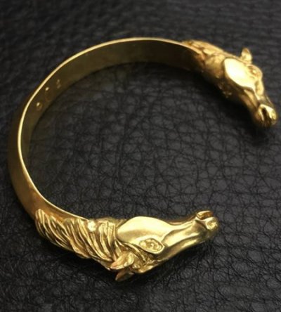 画像7: 18k Gold Horse Triangle Wire Bangle