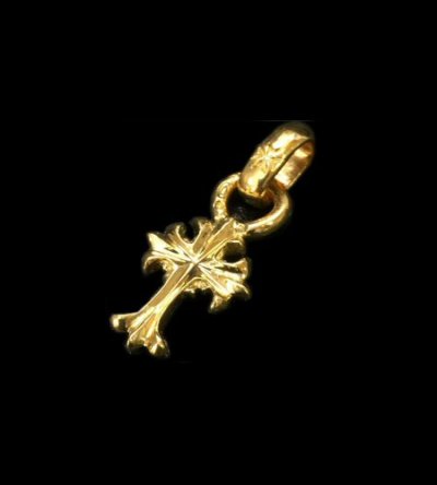 画像1: 24k Gold 1/16 Grooved Cross Pendant