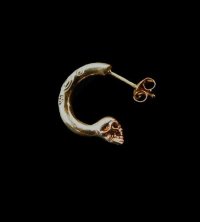 10K Gold Phantom T-bar Skull On O-ring Pierce