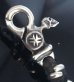 画像2: Skull Clip With Skull beads braid Leather Key Chain (2)