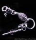 画像1: Skull on clip with maltese cross H.W.O & lion key ring (1)