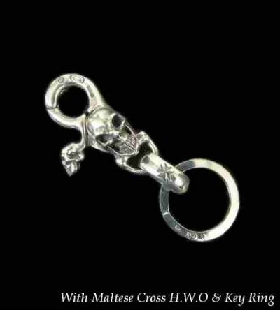 画像1: Skull on clip with H.W.O key ring