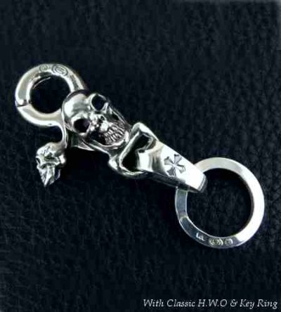 画像2: Skull on clip with H.W.O key ring