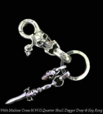 画像14: Skull on clip With H.W.O key ring