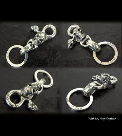 画像8: Skull on clip With H.W.O key ring