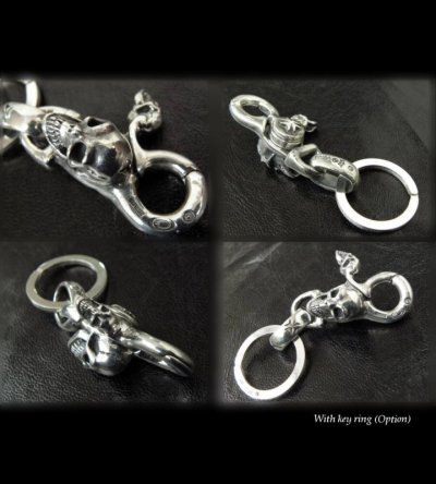画像9: Skull on clip With H.W.O key ring