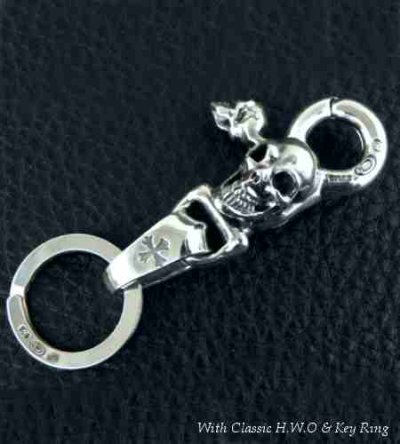 画像12: Skull on clip With H.W.O key ring