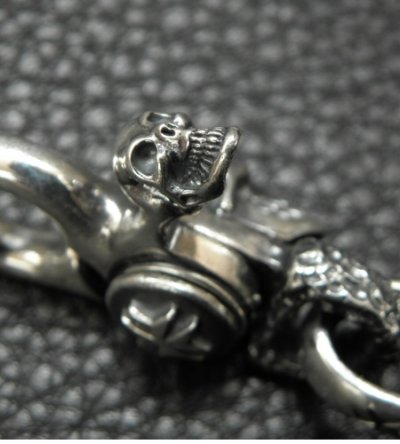 画像10: Skull on clip With maltese cross H.W.O & chiseled anchor key ring