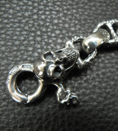画像14: Skull on clip With maltese cross H.W.O & chiseled anchor key ring