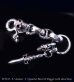 画像1: Skull on clip with maltese cross H.W.O & chiseled anchor key ring (1)