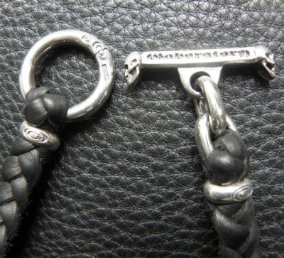 画像2: Braid Leather Necklace With C-ring