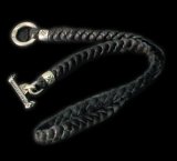 Braid Leather Necklace With C-ring
