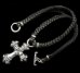 画像1: Half Long 4 Heart Crown Cross With Half braid leather necklace (1)