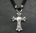 画像3: Half Long 4 Heart Crown Cross With Half braid leather necklace
