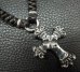 画像4: Half Long 4 Heart Crown Cross With Half braid leather necklace
