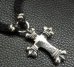 画像5: Half Long 4 Heart Crown Cross With Half braid leather necklace