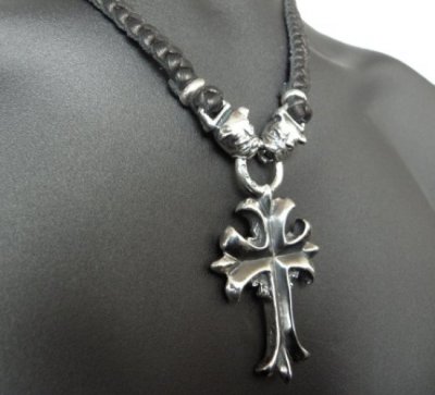 画像15: Quarter grooved cross With Quarter 2bulldogs braid leather necklace