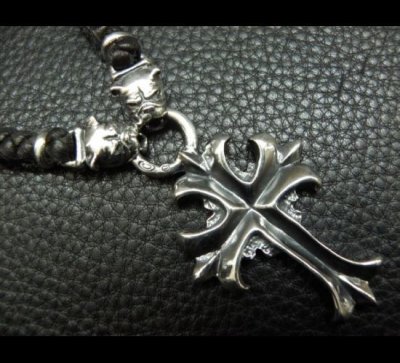 画像5: Quarter grooved cross With Quarter 2bulldogs braid leather necklace