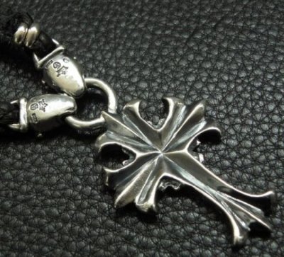 画像6: Quarter grooved cross With Quarter 2bulldogs braid leather necklace