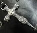 画像12: Half Hammer Cross With 2Skull & Double Face Dagger Necklace