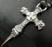 画像10: Half Hammer Cross With 2Skull & Double Face Dagger Necklace