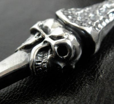 画像7: Half Hammer Cross With 2Skull & Double Face Dagger Necklace