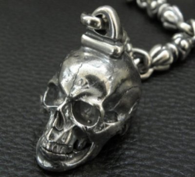 画像10: Large Skull Pendant With Braid Leather Necklace