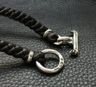 画像7: Large Skull Pendant With Braid Leather Necklace