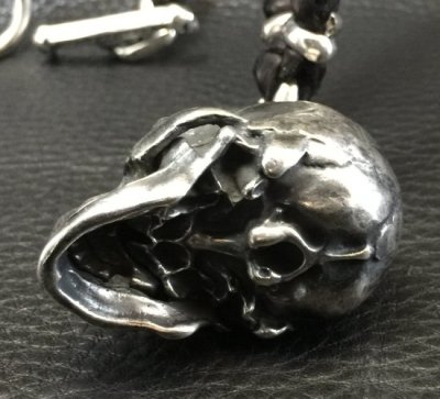 画像6: Large Skull Pendant With Braid Leather Necklace