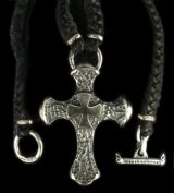 Hammer Cross With Braid Leather Necklace