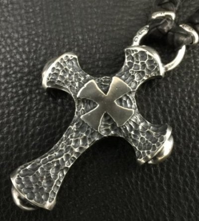 画像2: Hammer Cross With Braid Leather Necklace