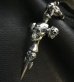 画像10: Large Skull On 2Skulls Hammer Cross Double Face Dagger With 2Panthers Braid Leather Necklace