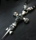 画像20: Large Skull On 2Skulls Hammer Cross Double Face Dagger With 2Panthers Braid Leather Necklace