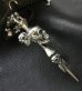 画像11: Large Skull On 2Skulls Hammer Cross Double Face Dagger With 2Panthers Braid Leather Necklace