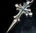 画像4: 3Skull On Plain Grooved Cross With Single Skull Dagger & 2Lions Braid Leather Necklace