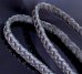画像2: C-ring With Quarter Braid Leather Necklace (Platinum Finish) (2)
