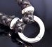 画像4: C-ring With Quarter Braid Leather Necklace (Platinum Finish)