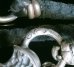 画像17: Large Skull On 2 Skulls Hammer Cross Double Face Dagger With 2 Old Bulldogs Braid Leather Necklace