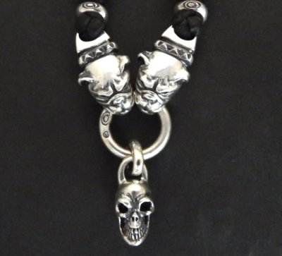画像3: Single Skull & 2 Old Bulldogs With braid leather necklace On 2 Skulls