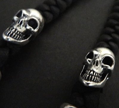 画像5: Single Skull & 2 Old Bulldogs With braid leather necklace On 2 Skulls