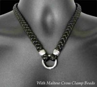 C-ring With Braid Leather Necklace