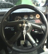 Large Skull On 2 Skulls Hammer Cross Double Face Dagger Steering Wheel Ornament
